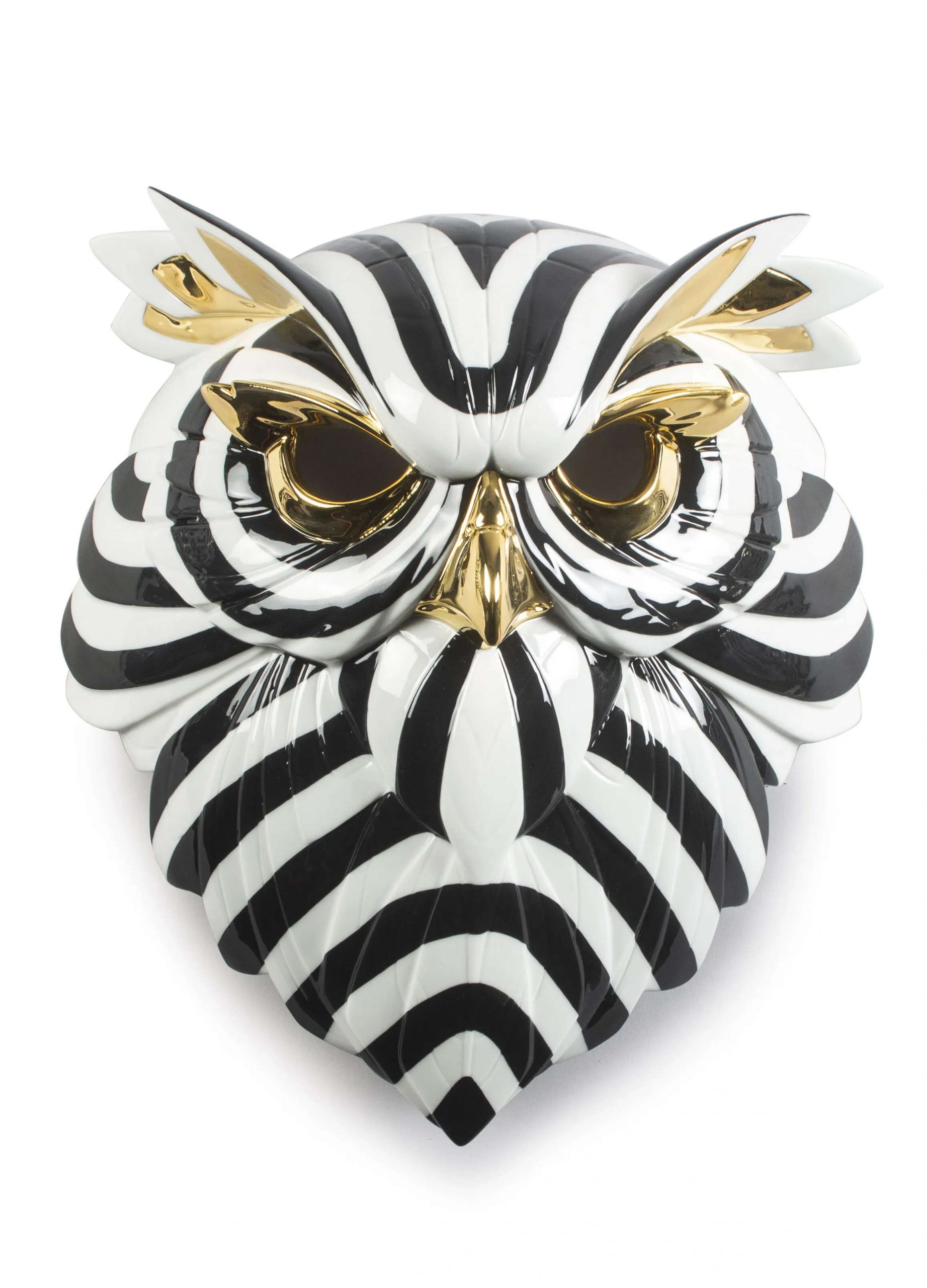 [Lladró] Owl Mask – White, Black & Gold